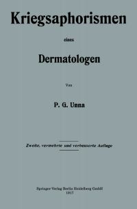 Book Cover for Kriegsaphorismen Eines Dermatologen by Paul Gerson Unna