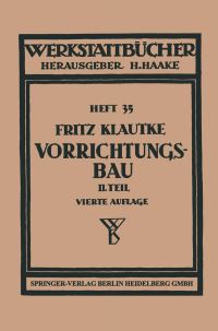 Book Cover for Der Vorrichtungsbau by Fritz Grünhagen