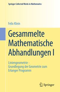 Book Cover for Gesammelte Mathematische Abhandlungen I by Felix Klein