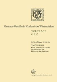 Book Cover for Haben Wir Heute Vier Deutsche Literaturen Oder Eine? Plädoyer in Einer Streitfrage by Walter Hinck