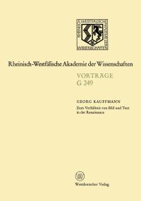 Book Cover for Zum Verhältnis Von Bild Und Text in Der Renaissance by Georg Kauffmann