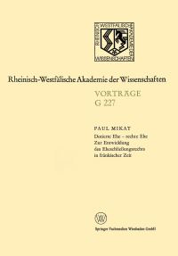 Book Cover for Dotierte Ehe — Rechte Ehe Zur Entwicklung Des Eheschlieungsrechts in Fränkischer Zeit by Paul Mikat