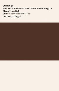 Book Cover for Betriebswirtschaftliche Warentypologie by Hans Knoblich