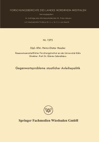 Book Cover for Gegenwartsprobleme Staatlicher Anleihepolitik by Heinz Dieter Hessler