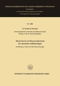 Book Cover for Steuermoral Und Steuerwiderstand Der Deutschen Selbständigen by Burkhard Strümpel