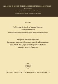 Book Cover for Vergleich Des Kontinentalen Kammgarnspinnverfahrens Mit Dem Bradfordsystem Hinsichtlich Des Ungleichmäigkeitsverhaltens Der Garne Und Gewebe by Walther Wegener