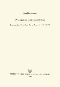 Book Cover for Probleme Der Sozialen Anpassung by Peter Atteslander