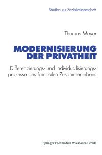 Book Cover for Modernisierung Der Privatheit by Thomas Meyer