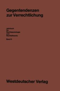 Book Cover for Gegentendenzen Zur Verrechtlichung by Rüdiger Voigt