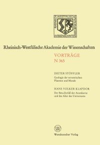 Book Cover for Geologie Der Terrestrischen Planeten Und Monde. Der Beta-Zerfall Der Atomkerne Und Das Alter Des Universums by Dieter Stöffler