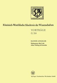 Book Cover for Shakespeares Much Ado About Nothing Als Komödie by Rainer Lengeler
