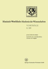 Book Cover for Geschichte Der Mittelalterlichen Literatur Als Aufgabe by Joachim, Joachim Bumke