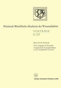Book Cover for Vom Ausgang Der Komödie Exemplarische Lustspielschlüsse in Der Europäischen Literatur by Walter Hinck