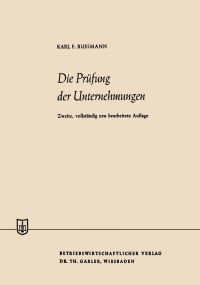 Book Cover for Die Prüfung Der Unternehmungen by Karl Ferdinand Bussmann