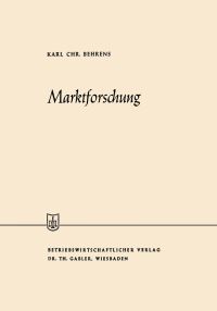 Book Cover for Marktforschung by Karl Christian Behrens