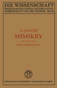 Book Cover for Mimikry Und Verwandte Erscheinungen by Arnold Jacobi