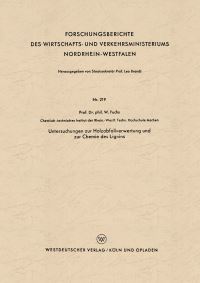 Book Cover for Untersuchungen Zur Holzabfallverwertung Und Zur Chemie Des Lignins by Walter Maximilian Fuchs