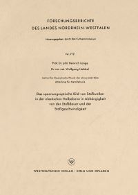 Book Cover for Das Spannungsoptische Bild Von Stowellen in Der Elastischen Halbebene in Abhängigkeit Von Der Stodauer Und Der Stogeschwindigkeit by Heinrich Lange