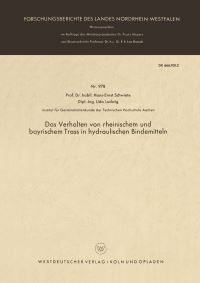 Book Cover for Das Verhalten Von Rheinischem Und Bayrischem Trass in Hydraulischen Bindemitteln by HansErnst Schwiete