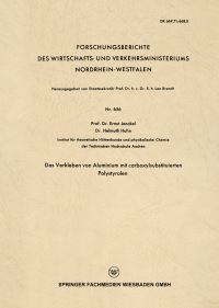 Book Cover for Das Verkleben Von Aluminium Mit Carboxylsubstituierten Polystyrolen by Ernst Jenckel