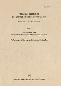 Book Cover for Aufkohlung Und Härtung Von Sintereisen-Werkstoffen by Helmut Weiss