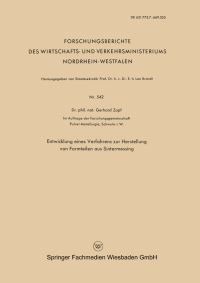 Book Cover for Entwicklung Eines Verfahrens Zur Herstellung Von Formteilen Aus Sintermessing by Gerhard Zapf