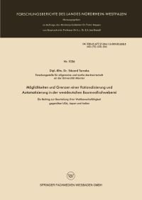Book Cover for Möglichkeiten Und Grenzen Einer Rationalisierung Und Automatisierung in Der Westdeutschen Baumwollrohweberei by Eduard Terrahe