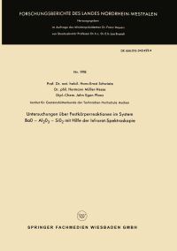 Book Cover for Untersuchungen Über Festkörperreaktionen Im System BaO — Al2O3 — SiO2 Mit Hilfe Der Infrarot-Spektroskopie by HansErnst Schwiete
