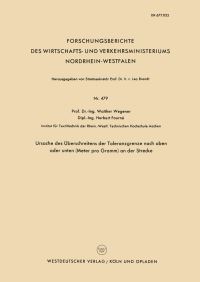 Book Cover for Ursache Des Überschreitens Der Toleranzgrenze Nach Oben Oder Unten (Meter Pro Gramm) an Der Strecke by Walther Wegener