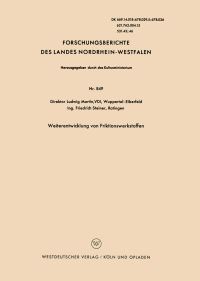 Book Cover for Weiterentwicklung Von Friktionswerkstoffen by Ludwig Martin