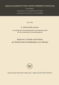 Book Cover for Rupturen in Kreide Und Karbon Am Südrand Des Kreidebeckens Von Münster by Eckhard Böke