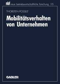 Book Cover for Mobilitätsverhalten Von Unternehmen by Thorsten Posselt