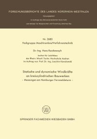 Book Cover for Statische Und Dynamische Windkräfte an Kreiszylindrischen Bauwerken by Hans Ruscheweyh