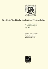 Book Cover for Antike Revisionen Des Vergil Und Ovid by Otto Zwierlein