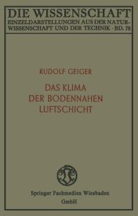 Book Cover for Das Klima Der Bodennahen Luftschicht by Rudolf Geiger