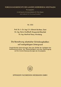 Book Cover for Die Berechnung Elastischer Gründungsbalken Auf Nachgiebigem Untergrund by Edward de Beer