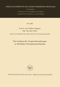 Book Cover for Eine Analyse Der Vorgarnschwankungen an Streichgarn-Krempelassortimenten by Walther Wegener