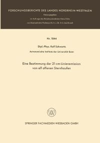 Book Cover for Eine Bestimmung Der 21-Cm-Linienemission Von Elf Offenen Sternhaufen by Rolf Schwartz