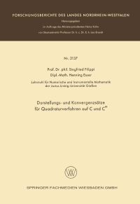 Book Cover for Darstellungs- Und Konvergenzsätze Für Quadraturverfahren Auf C Und Cm by Siegfried Filippi, Henning Esser
