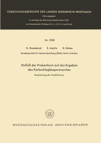 Book Cover for Einflu Der Probenform Auf Das Ergebnis Des Kerbschlagbiegeversuches by Klaus Naseband