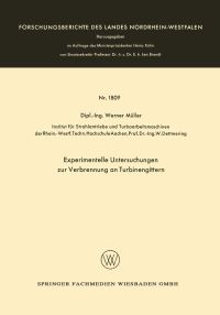 Book Cover for Experimentelle Untersuchungen Zur Verbrennung an Turbinengittern by Werner Müller