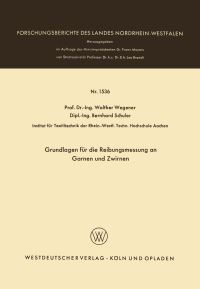 Book Cover for Grundlagen Für Die Reibungsmessung an Garnen Und Zwirnen by Walther Wegener