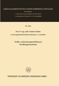 Book Cover for Kräfte- Und Leistungsermittlung an Rundbiegemaschinen by Gerhard Oehler