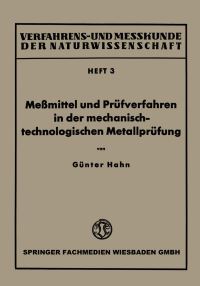 Book Cover for Memittel Und Prüfverfahren in Der Mechanisch-Technologischen Metallprüfung by Günter Hahn