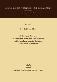Book Cover for Nachweis Von Perioden Durch Phasen- Und Amplitudendiagramm Mit Anwendungen Aus Der Biologie, Medizin Und Psychologie by Johannes Blume