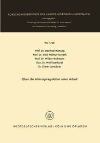 Book Cover for Über Die Atmungsregulation Unter Arbeit by Manfred Hartung