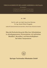 Book Cover for Über Die Wechselwirkung Der Glas- Bzw. Schmelzphase in Schmelzgegossenen Wannensteinen Mit Technischen Bleisilikat-, Borosilikat- Und Natronkalkgläsern Bei Hohen Temperaturen by HansErnst Schwiete