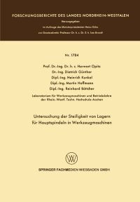 Book Cover for Untersuchung Der Steifigkeit Von Lagern Für Hauptspindeln in Werkzeugmaschinen by Herwart Optiz