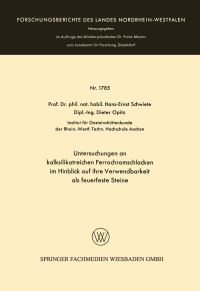 Book Cover for Untersuchungen an Kalksilikatreichen Ferrochromschlacken by HansErnst Schwiete