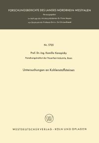 Book Cover for Untersuchungen an Kohlenstoffsteinen by Kamillo Konopicky